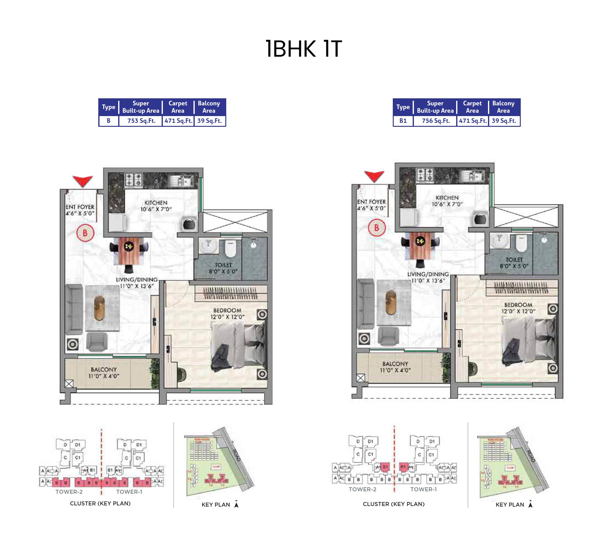 1BHK-1T